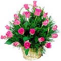 Flowers to Delhi : Pink Roses in BAsket