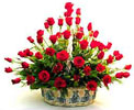 Send Flowers to Delhi : Anniversary Flowers to Delhi : Basket of Red Roses Flowers to Delhi