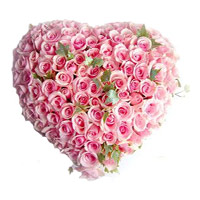 Father's Day Flowers to Delhi : 100 Heart Shape Flowers to Delhi