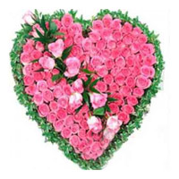 Diwali Flowers to Delhi : Pink Roses Heart
