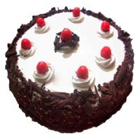 Send Online Rakhi with Cakes to Delhi including 2 Kg Black Forest Cake From 5 Star Bakery