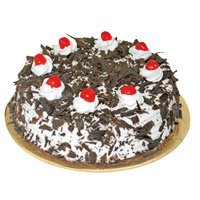 Send Rakhi Cake to Delhi. Same Day Delivery of 1 Kg Eggless Black Forest Cake From 5 Star Hotel