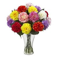 Send Mixed Carnation Vase 24 Best Flowers to Delhi on Rakhi