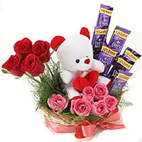 Deliver 12 Red Roses with 10 Ferrero Rocher Bouquet.