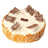 Best Online Cake Delivery to Delhi. 1 Kg Eggless Butter Scotch Cake From 5 Star Bakery on Rakhi