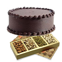 500 gm Mixed Dry Fruits with 500 gm Chocolate Cake