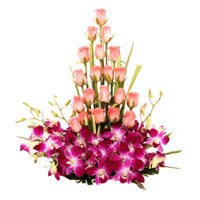 Cheap Orchid Flowers to Delhi : Pink Roses Bouquet