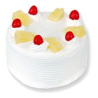 Eggless New Year Cake Delivery in Delhi - Pineapple Cake