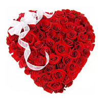 Red Roses Heart Arrangement 50 Flowers : Send Karwa Chauth Flowers to Delhi