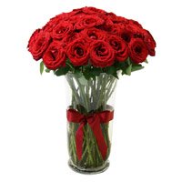 Friendship Day Flowers to Delhi - 24 Red Roses in Vase