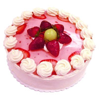Send 1 Kg Strawberry Cakes to Delhi From 5 Star Hotel on Rakhi