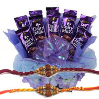 Send Dairy Milk Chocolate Basket 10 Chocolates to Delhi on Rakhi