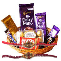 Celebrate by sending Rakhi Gift to Delhi With Chocolate Basket