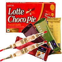 Online Rakhi Delivery of Gifts in Delhi comprising 4 Cadbury Temptation Bars with Chocopie