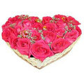 Send Flowers to Delhi : Pink Roses Heart