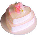 Cakes to Delhi : 2 Tier Heart Shape Cakes to Delhi : Send Cakes to Delhi