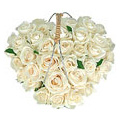 Flowers to Delhi : White Roses in Heart Shape Arrangement