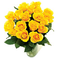 Yellow Flowers to Delhi: Yellow Roses in Vase : Flowers to Delhi