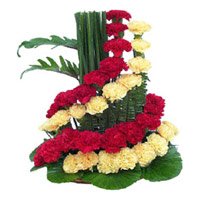 Flower Delivery in Delhi - Mix Carnation Flowers Basket