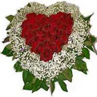 Send Online Flowers to Delhi - Heart Shape Arrangement