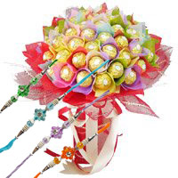 Send Rakhi Gifts to Delhi Same Day Delivery. 48 Pcs Ferrero Rocher Bouquet