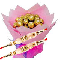 Gift Delivery to Delhi including 16 Pcs Ferrero Rocher Bouquet
